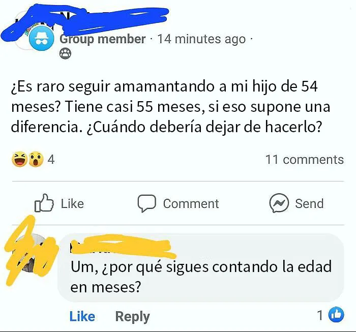 No tengo problema con la lactancia extendida, pero ¿seguir contando en meses?