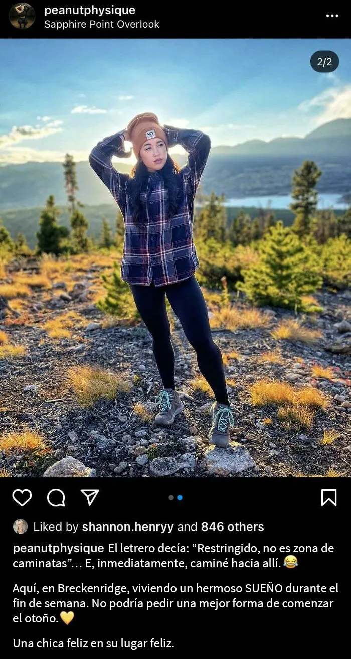 Cuando los influencers ignoran completamente los letreros en la naturaleza para luego presumir sobre ello frente a cientos de seguidores