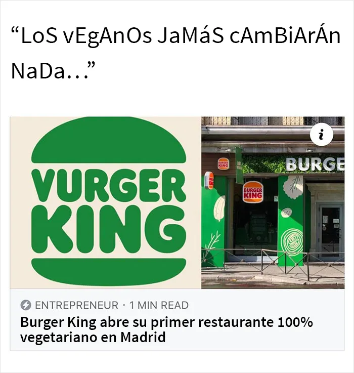 20 Memes muy divertidos publicados en la cuenta de Instagram "Sarcasmo vegano"