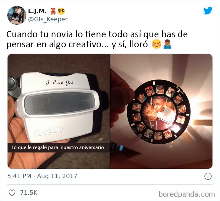 Es un regalo de aniversario muy pensado y bonito