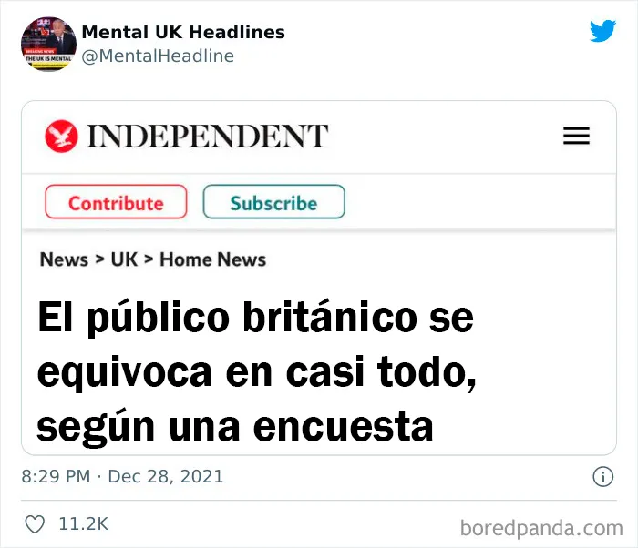 20 "Locos titulares del Reino Unido" que son 100% británicos