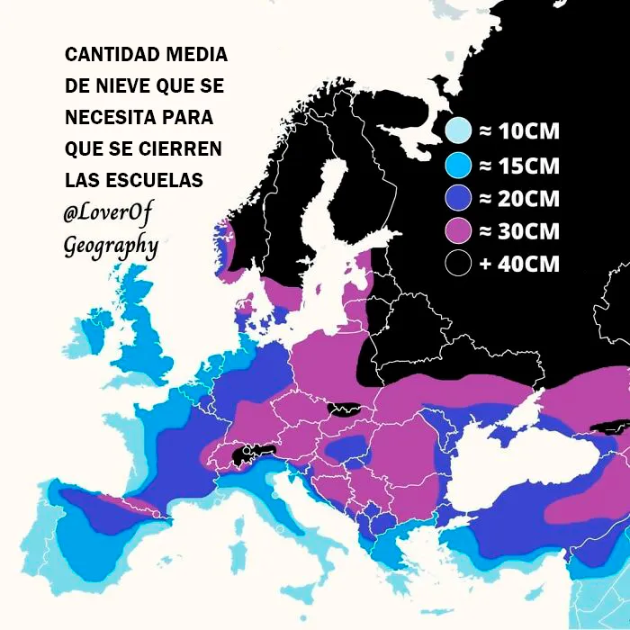 Este post muestra la estimación de la cantidad de nieve que se necesita para que se cierren las escuelas