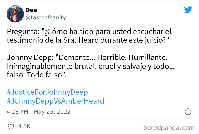 20 Tuits del público respondiendo a los testimonios finales del caso de Johnny Depp y Amber Heard