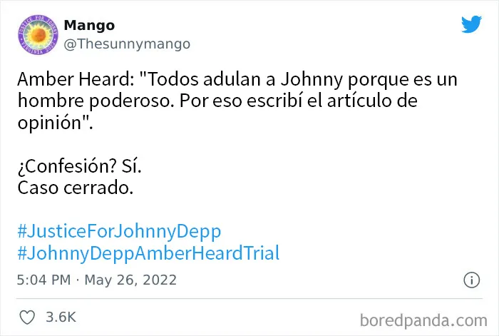 20 Tuits del público respondiendo a los testimonios finales del caso de Johnny Depp y Amber Heard