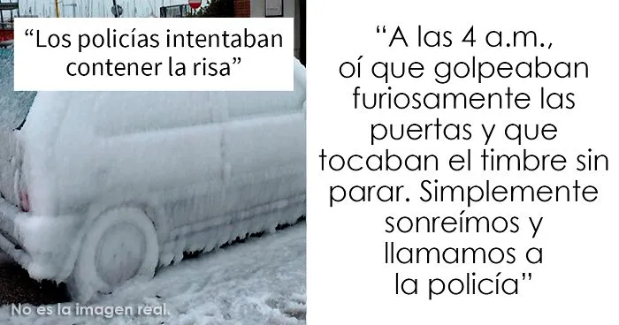 Esta persona congeló los coches de sus vecinos después de que ocuparan ilegalmente su aparcamiento