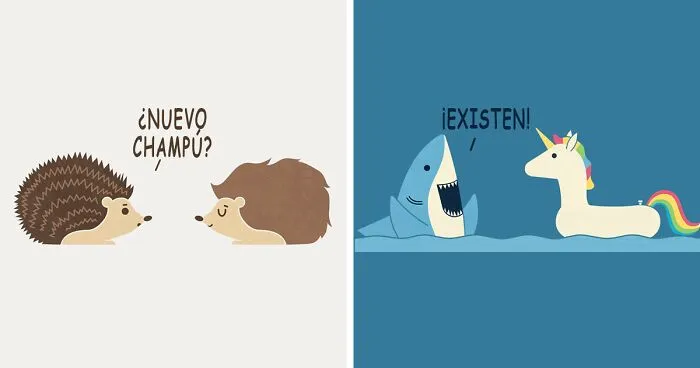 Disfruto colocando a animales en situaciones divertidas o escenarios cotidianos con los que todos nos podemos identificar (20 ilustraciones)