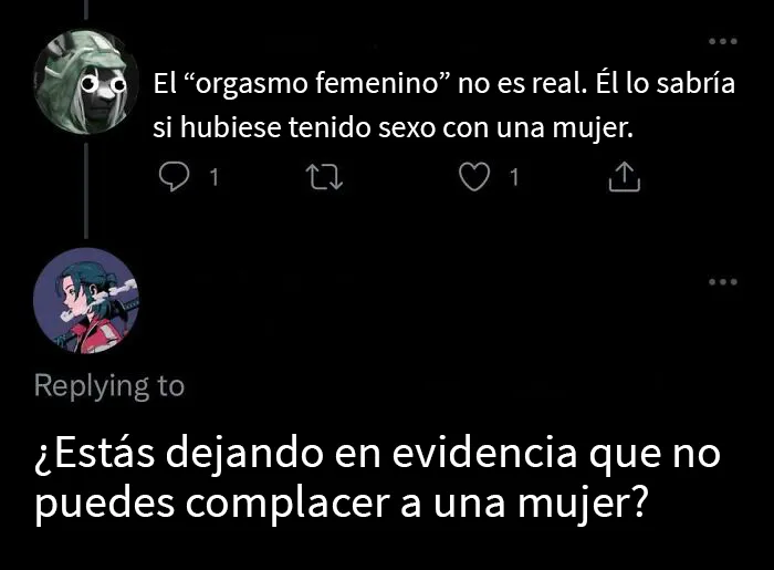 En términos más simples: “No puedo complacer a una mujer”
