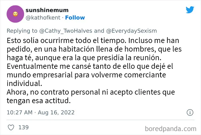 20 Mujeres comparten sus indignantes experiencias con el sexismo cotidiano en el trabajo en este hilo de twitter