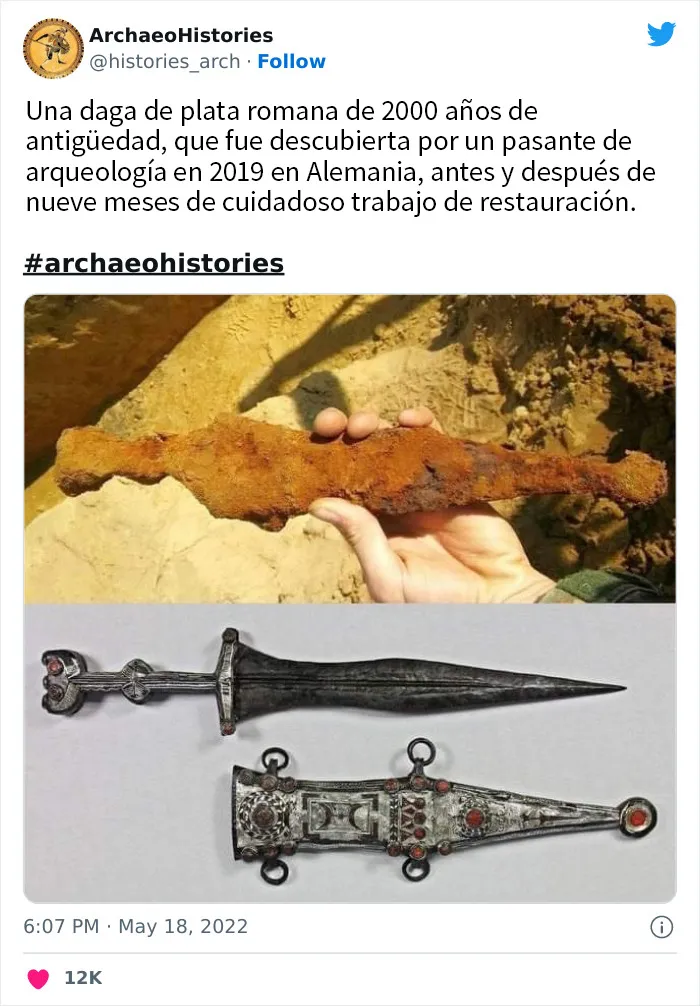 20 Increíbles descubrimientos arqueológicos compartidos en esta cuenta educativa de Twitter