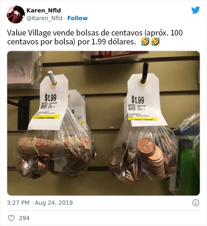 Gastar dos dólares por 100 centavos. ¡Qué ganga!