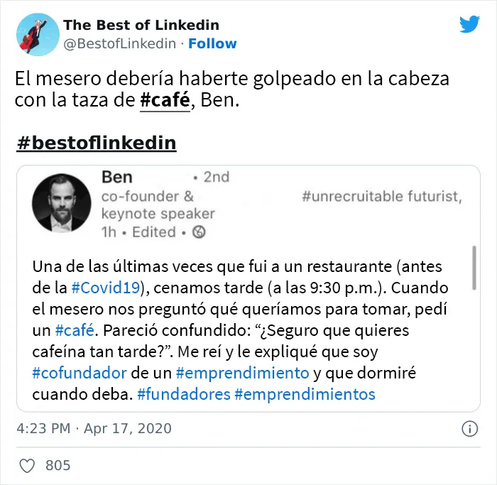 15 Publicaciones ridículas de LinkedIn compartidas en esta página de Twitter