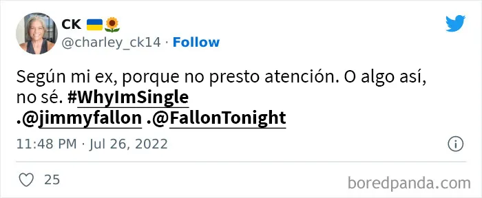 Jimmy Fallon preguntó a la gente por qué sigue soltera, y le dan divertidas y extrañas razones (20 tuits nuevos)