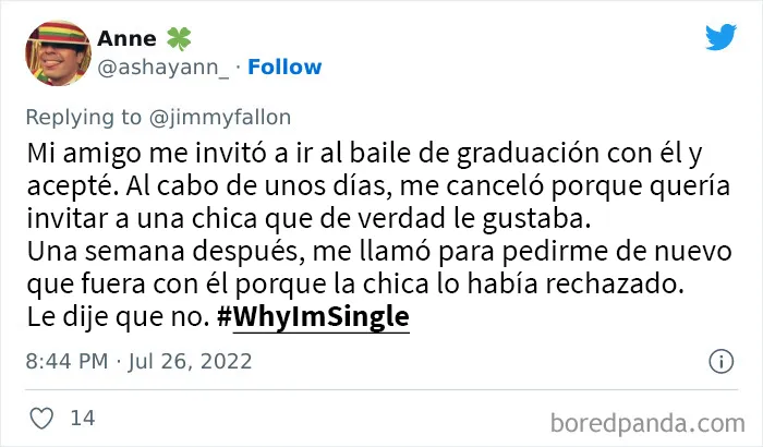 Jimmy Fallon preguntó a la gente por qué sigue soltera, y le dan divertidas y extrañas razones (20 tuits nuevos)