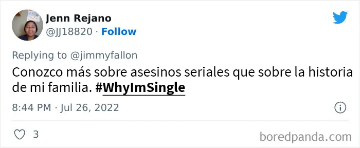 Jimmy Fallon preguntó a la gente por qué sigue soltera, y le dan divertidas y extrañas razones (20 tuits nuevos)