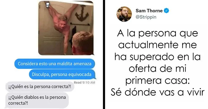 20 Personas amenazando a alguien de formas divertidas y caóticas, compartidas en el grupo "amenazas raras"