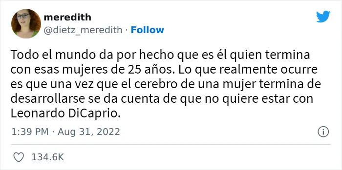 Leonardo DiCaprio rompe con su novia tras cumplir 25 años y aquí tienes 20 de las mejores reacciones en Twitter