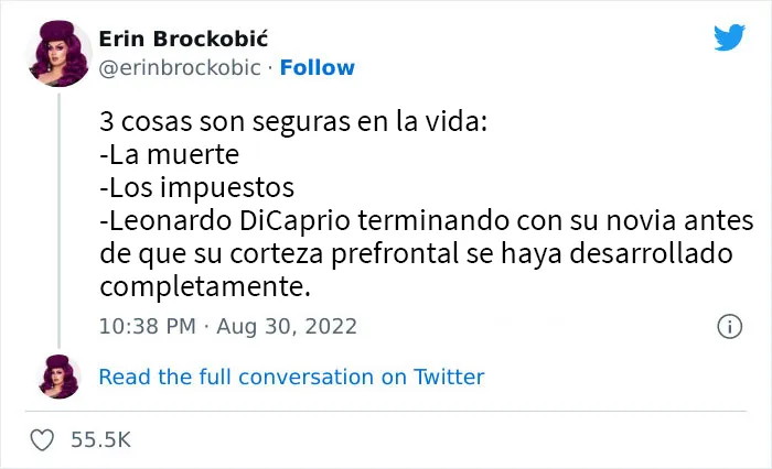 Leonardo DiCaprio rompe con su novia tras cumplir 25 años y aquí tienes 20 de las mejores reacciones en Twitter