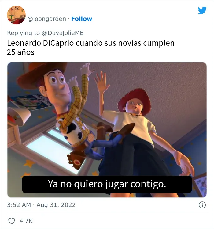 Leonardo DiCaprio rompe con su novia tras cumplir 25 años y aquí tienes 20 de las mejores reacciones en Twitter