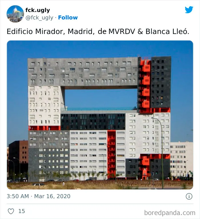 20 Arquitectos que fracasaron en su trabajo, vistos en esta cuenta de Twitter sobre edificios feos