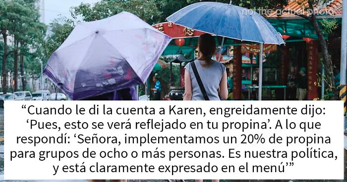 Esta grosera Karen no escuchó las advertencias del camarero sobre la lluvia e hizo que todo su grupo perdiera la mesa