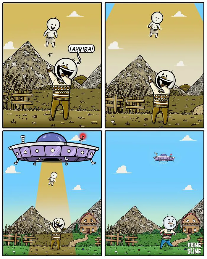 Este dúo de artistas crea cómics absurdos con finales sorprendentes (12 imágenes)
