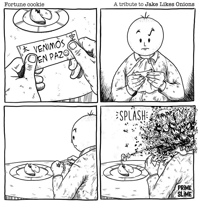 Este dúo de artistas crea cómics absurdos con finales sorprendentes (12 imágenes)