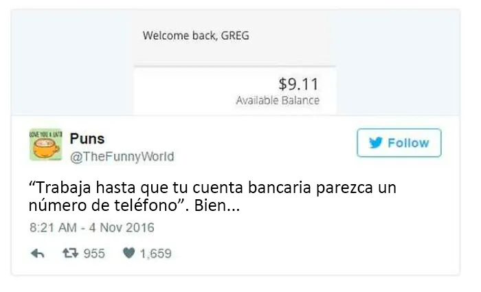 20 Tuits divertidos de personas que abrazan el estar sin blanca