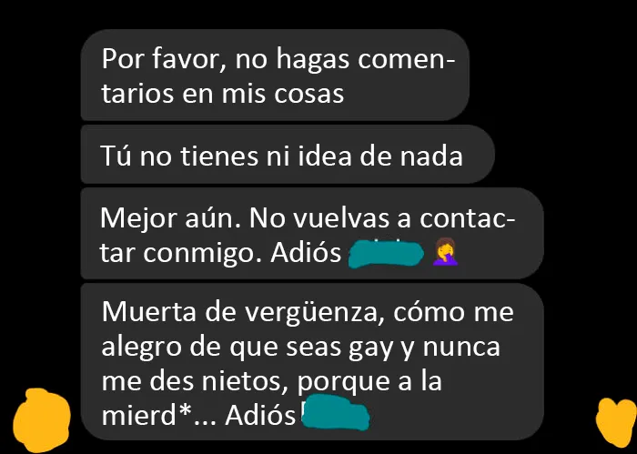 Mi "madre" cuando comenté datos en sus posts contra la vacunación