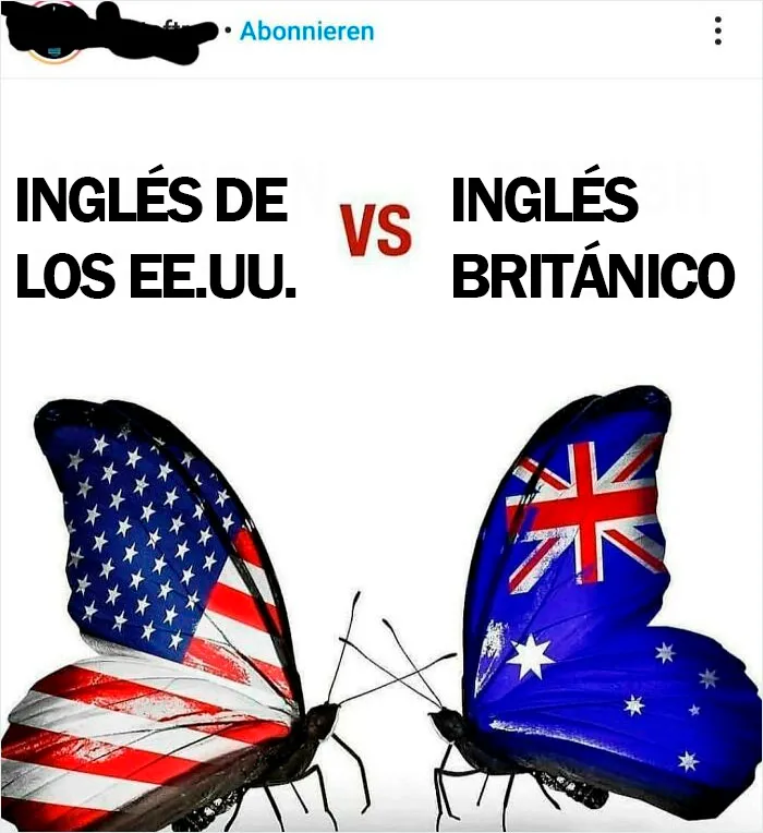 El inglés de los EE.UU. frente al inglés británico *utiliza la bandera australiana*