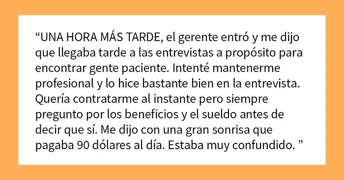 Esta persona aceptó una oferta de trabajo sólo para no presentarse después de que le faltaran al respeto en la entrevista