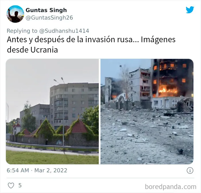 "Antes y después": 20 Imágenes devastadoras de Ucrania mostrando la veloz destrucción de la guerra