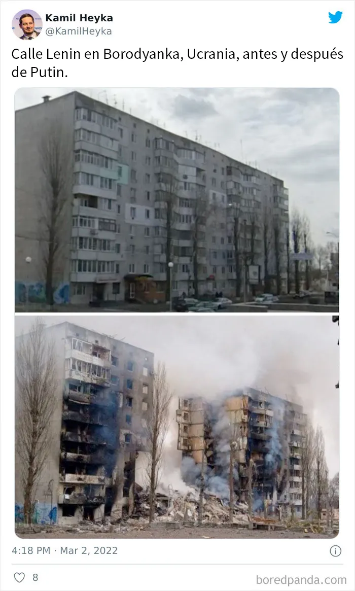 "Antes y después": 20 Imágenes devastadoras de Ucrania mostrando la veloz destrucción de la guerra