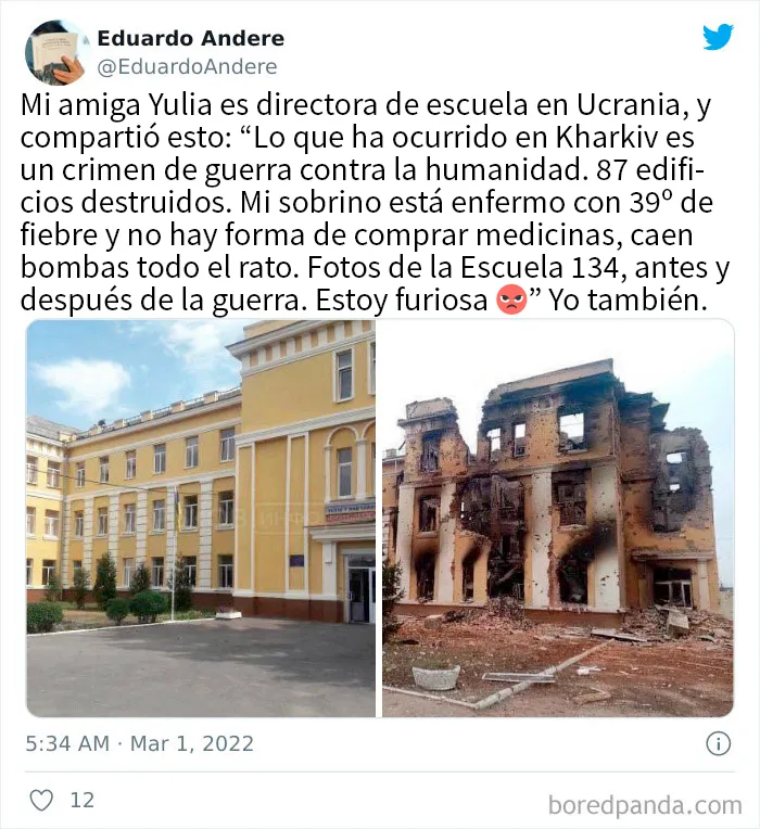 "Antes y después": 20 Imágenes devastadoras de Ucrania mostrando la veloz destrucción de la guerra