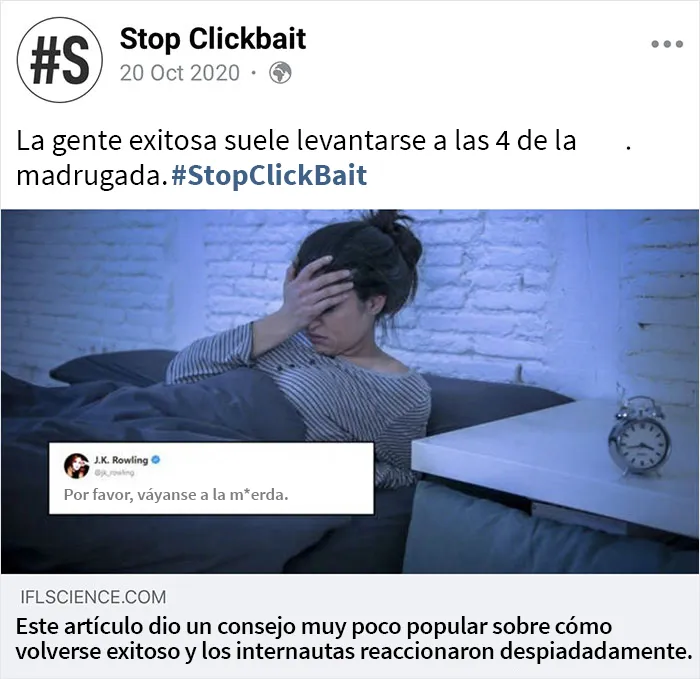 Esta página de Facebook resume aquellos artículos que buscan captar visitas en una sola oración, y aquí les traemos 20 de ellos (Nuevas fotos)