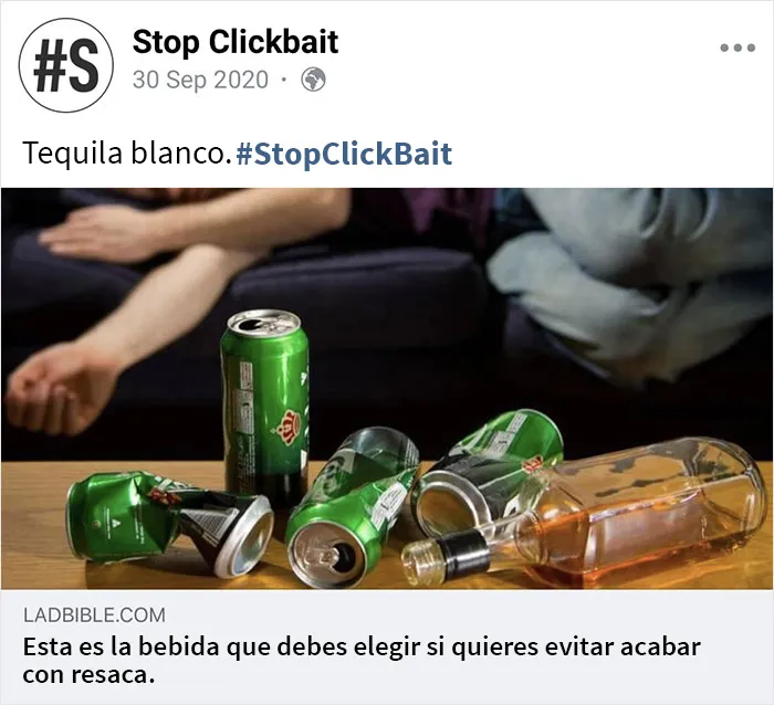 Esta página de Facebook resume aquellos artículos que buscan captar visitas en una sola oración, y aquí les traemos 20 de ellos (Nuevas fotos)
