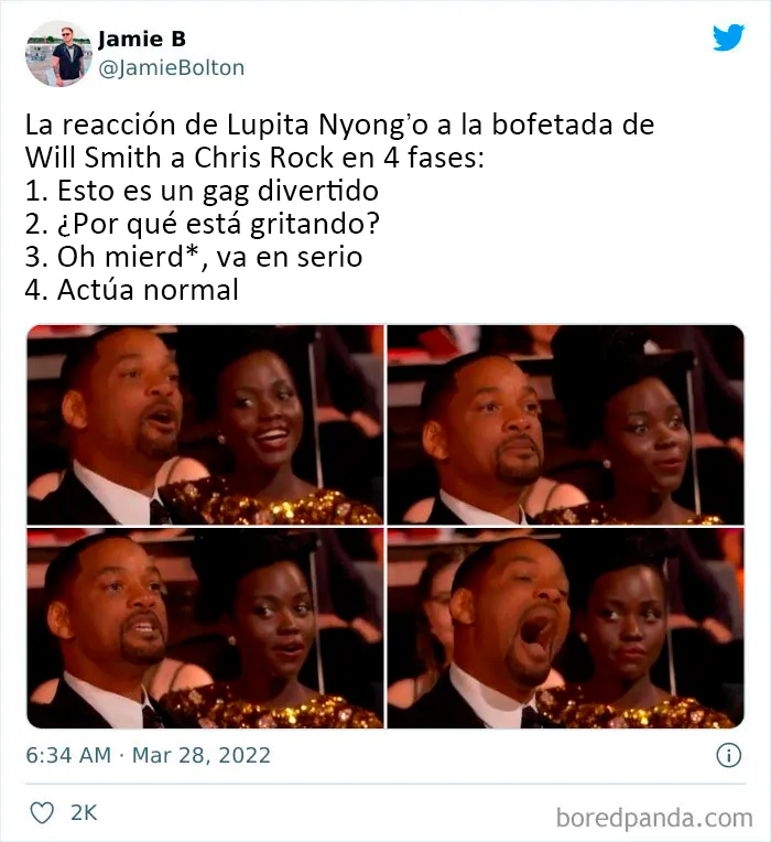 Así reaccionó la gente cuando Will Smith abofeteó a Chris Rock durante la transmisión en vivo de los Oscars (20 Publicaciones)