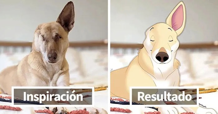 Esta artista "disneyifica" las fotos de mascotas que le envía la gente (40 imágenes)