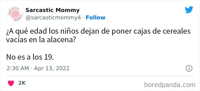 Si sois padres, estos 20 tuits de una "mamá sarcástica" os harán reír