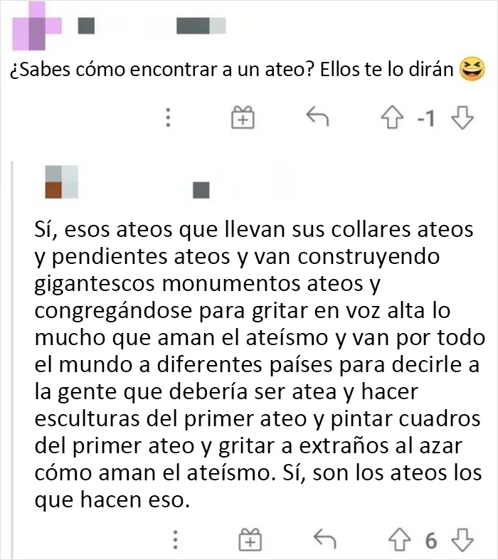 Un redditor cree que los ateos son los más odiosos