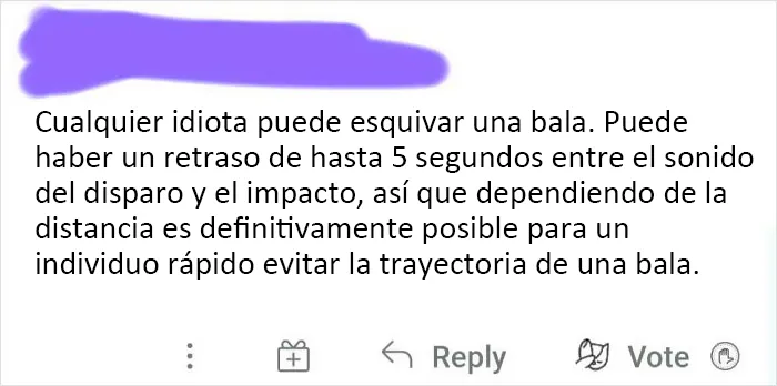 Cuando no sabes cómo funcionan las balas o el sonido