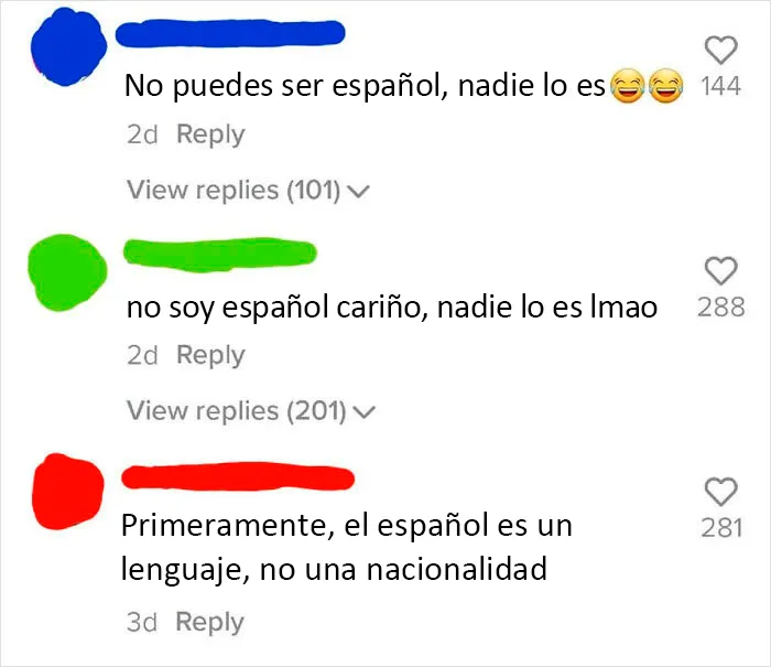 ¡Nadie puede ser español! El español es sólo un idioma
