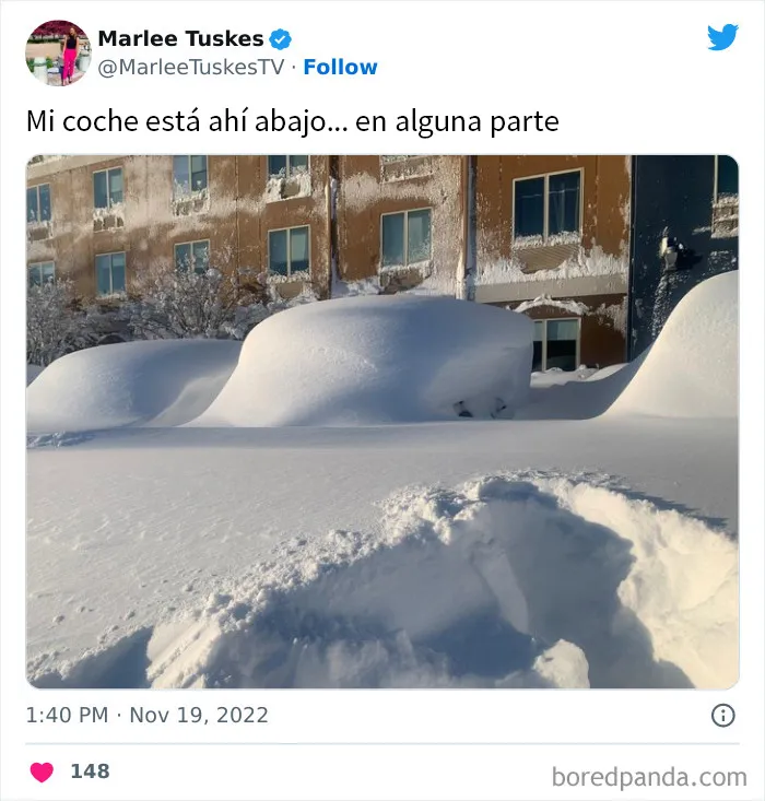 La gente comparte sus impresionantes fotos tras la brutal ventisca que ha dejado casi 2 metros de nieve en Buffalo, Nueva York