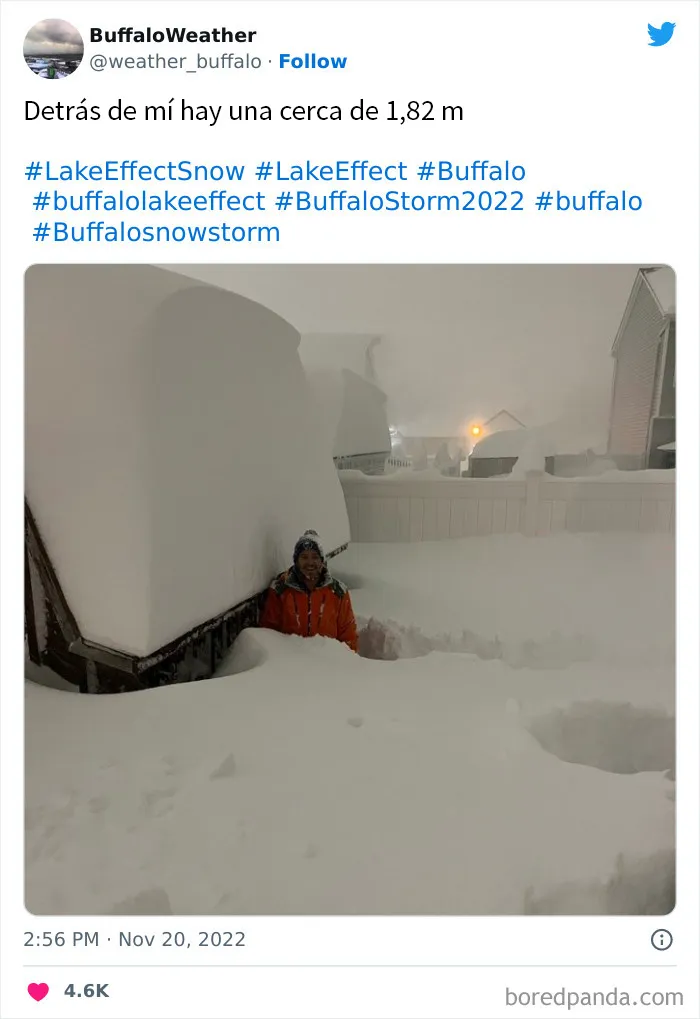 La gente comparte sus impresionantes fotos tras la brutal ventisca que ha dejado casi 2 metros de nieve en Buffalo, Nueva York