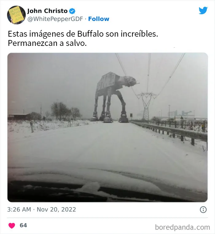 La gente comparte sus impresionantes fotos tras la brutal ventisca que ha dejado casi 2 metros de nieve en Buffalo, Nueva York