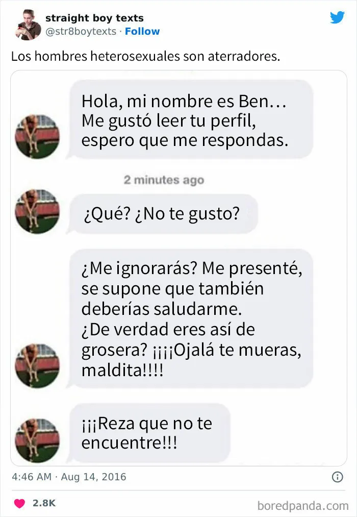 20 Mensajes de hombres hetero mostrando lo irritantes que pueden ser