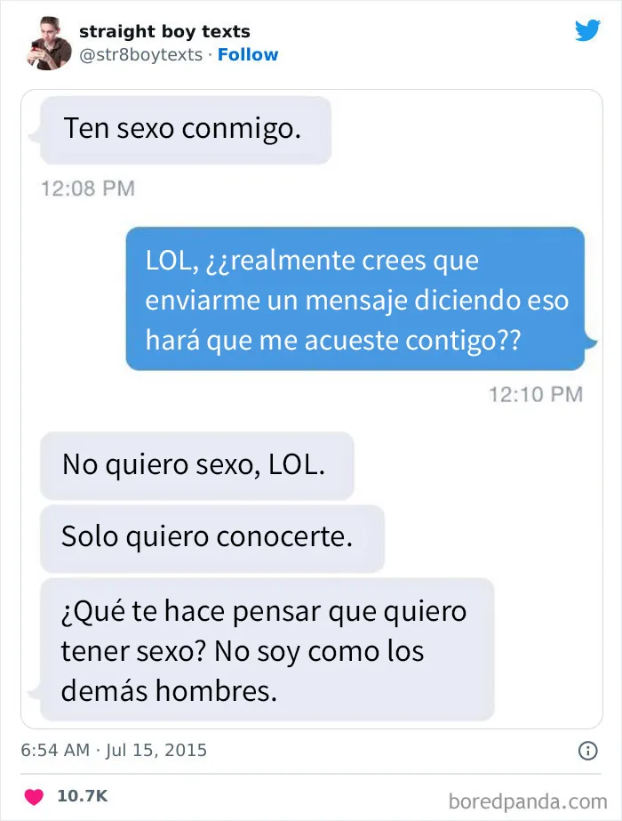 20 Mensajes de hombres hetero mostrando lo irritantes que pueden ser