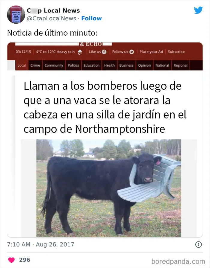 20 Titulares desquiciados encontrados en las noticias locales y compartidos en Twitter