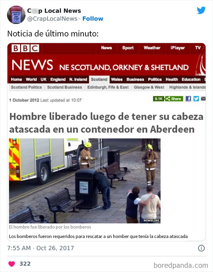 20 Titulares desquiciados encontrados en las noticias locales y compartidos en Twitter