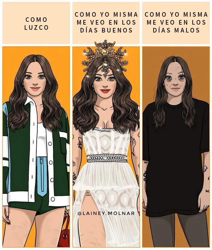 12 Nuevos y honestos cómics de Lainey Molnar que exploran los estándares sociales