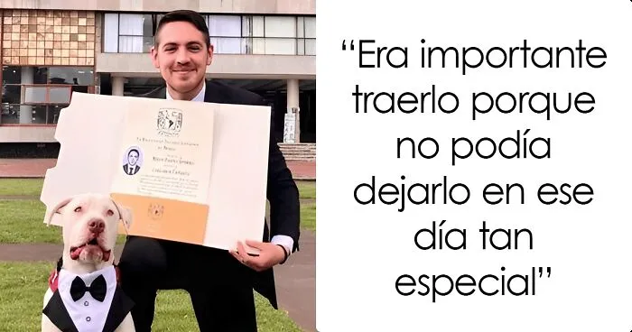 Este mexicano llevó a su perro a su graduación universitaria, y acabó siendo el protagonista